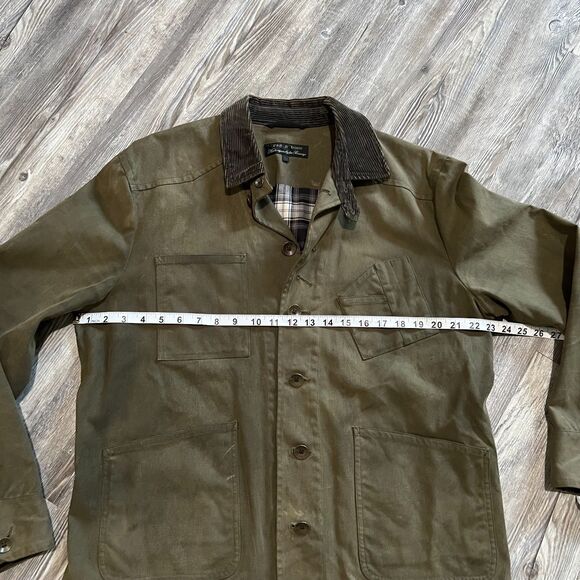 Rag & Bone x Barneys Olive Waxed Cotton Chore Jacket Corduroy Collar Men’s 42 - Picture 4 of 14